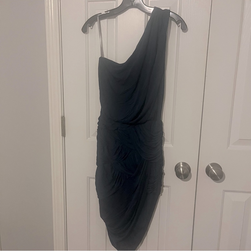 Halston Heritage Navy One-Shoulder Dress XXS - Picture 9 of 9